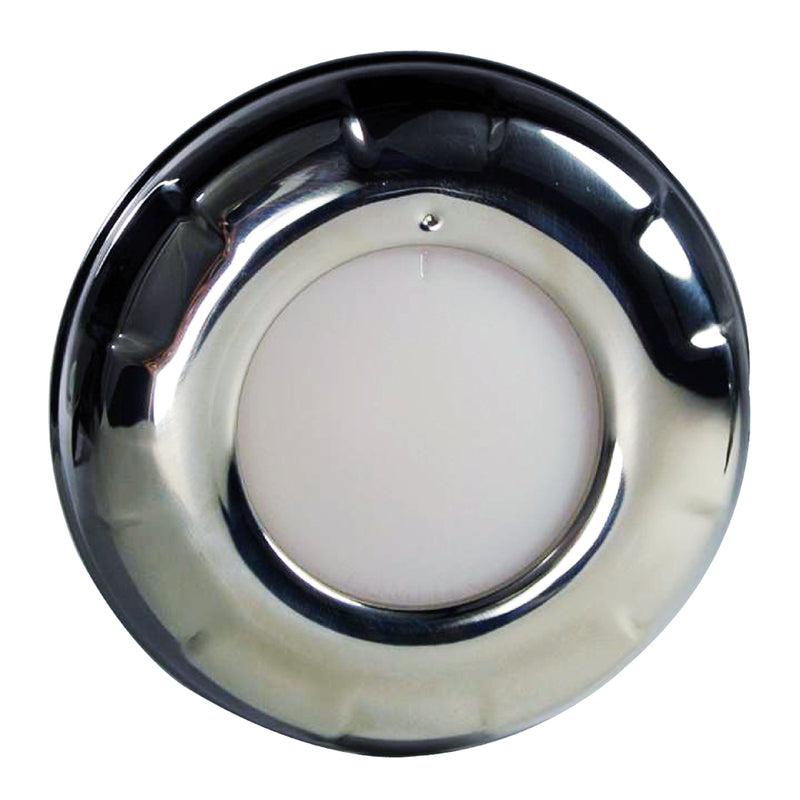 Lumitec Aurora - LED Dome Light - Polished SS Finish - 2-Color White/Blue Dimming