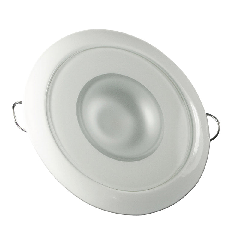 Lumitec Mirage - Flush Mount Down Light - Glass Finish/White Bezel - 4-Color White/Red/Blue/Purple Non-Dimming