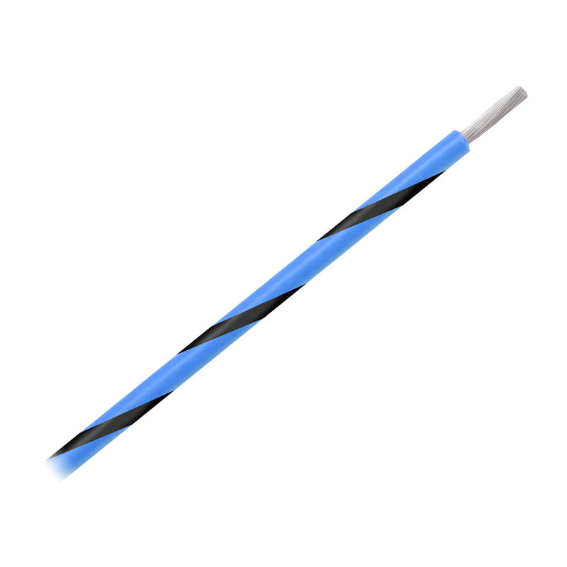 Pacer 14 AWG Gauge Striped Marine Wire 500' Spool - Blue w/Black Stripe