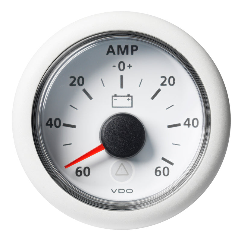 Veratron 52MM (2-1/16") ViewLine Battery Status Gauge -60/+60AMP - White Dial & Bezel