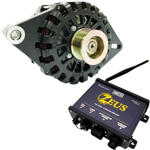 ARCO Zeus 24V 4kW Low Turn On (LTO) 1"-2" Single Foot Alternator w/Isolated Ground & Zeus High-Energy Alternator Regulator