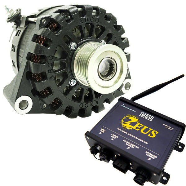 ARCO Zeus 24V 7kW N62 Alternator w/Clutch Pulley & Zeus High-Energy Alternator Regulator