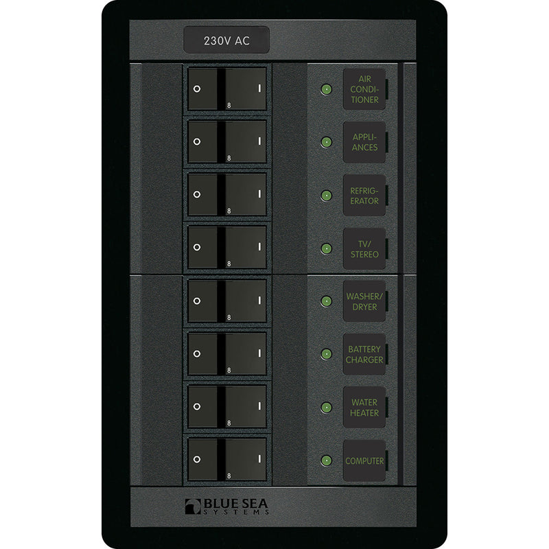 Blue Sea 230 Volt AC 8 Position 360 Panel