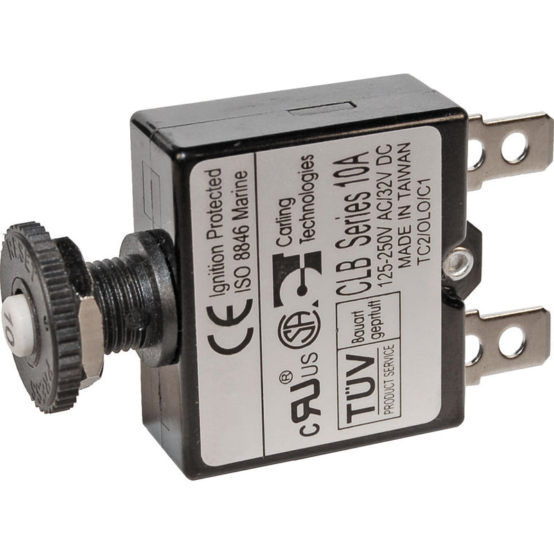 7054 10A Push Button Thermal with Quick Connect Terminals