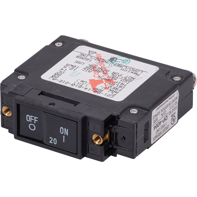 7443 UL-489 Circuit Breaker - 20A Flat Rocker