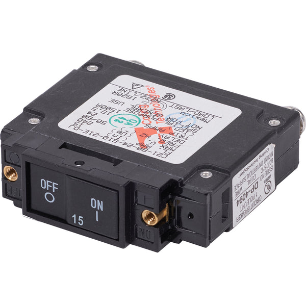 7456 UL-489 Circuit Breaker - 15A Flat Rocker
