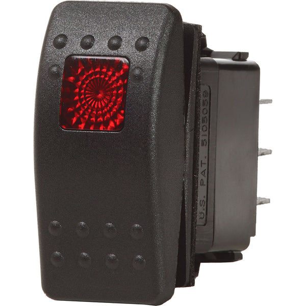 7937 Contura II Switch DPDT Black - (ON)-OFF-ON