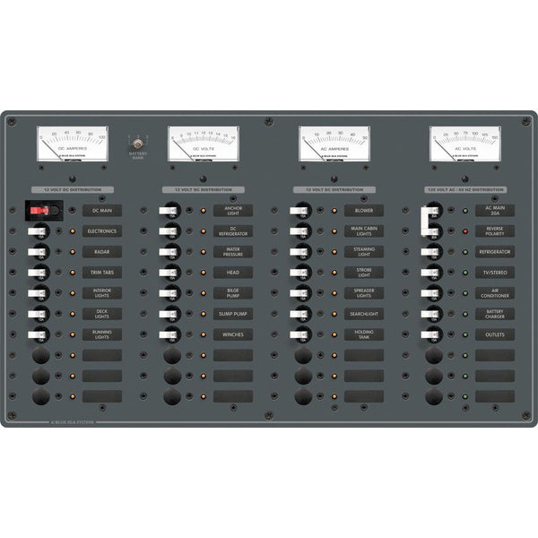 8095 AC Main +8 Positions / DC Main +29 Positions Toggle Circuit Breaker Panel   (White Switches)
