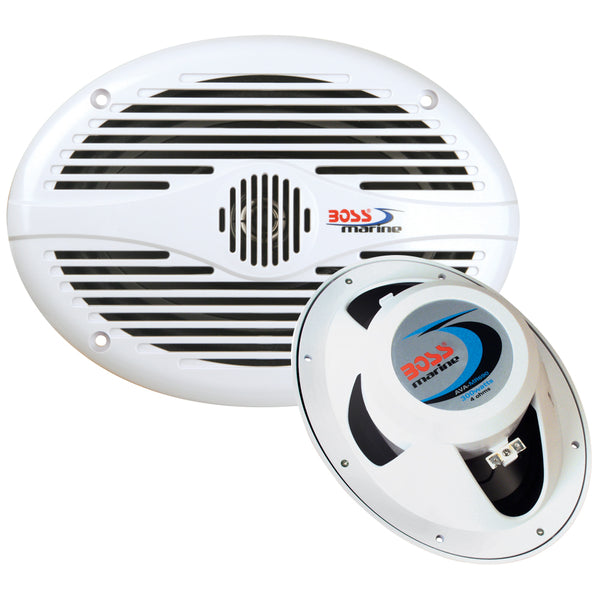 MR690 Oval Speakers - White - 350W