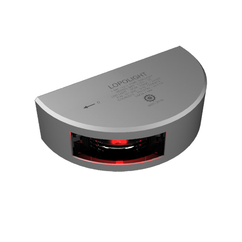 101-002 - Port Side Light - 1NM - Vertical Mount - Red - Silver Housing