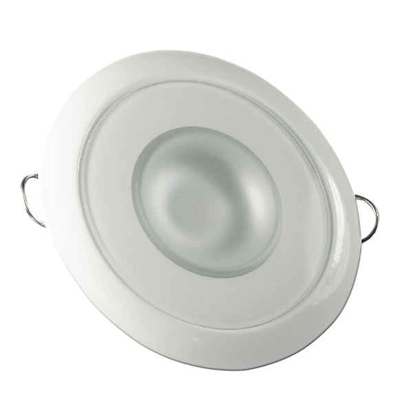Lumitec Mirage - Flush Mount Down Light - Glass Finish/White Bezel - 2-Color White/Red Dimming