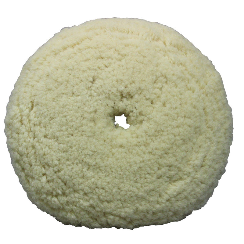 Presta White Wool Aggressive Cutting Pad - 9"