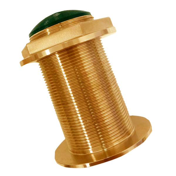 Echonautics Bronze Low-Profile Thru-Hull Medium-Frequency CHIRP Transducer - 300W, 12° Tilt, 95-155kHz
