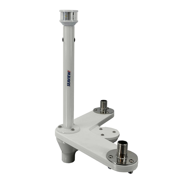 Seaview Triple Mount Adapter w/C5 Certified LED Light 12" Post & Threaded 1"-14 Thread Bases f/GPS Units